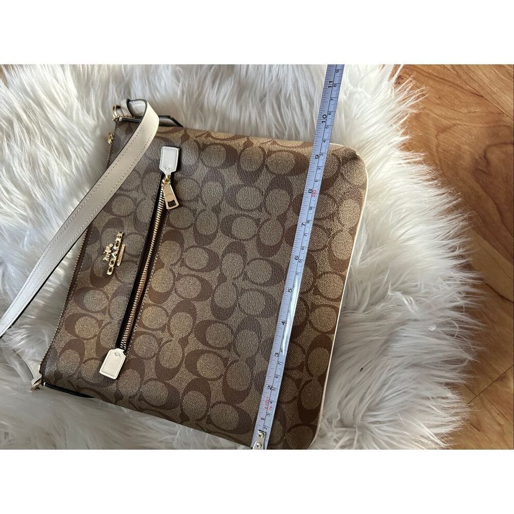 Coach C1554 Rowan File Bag Khaki Chalk Signature Canvas crossbody - Picture 9 of 9